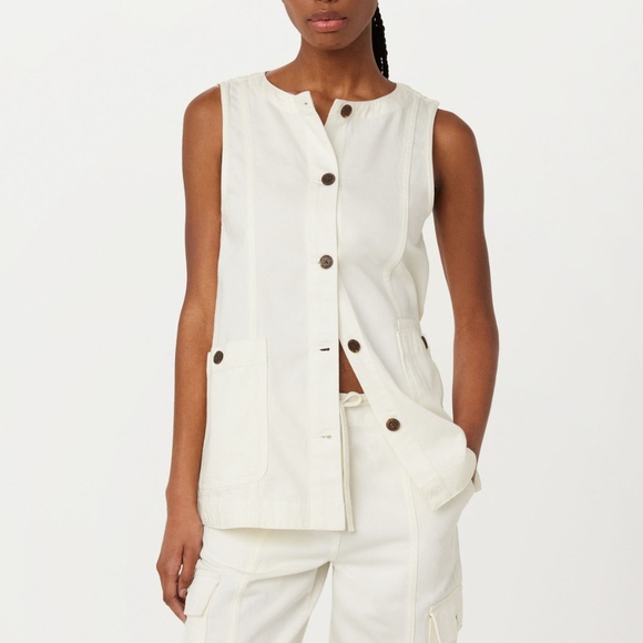 Frank & Oak Tops - NWT Frank & Oak // The Relaxed Twill Vest in White